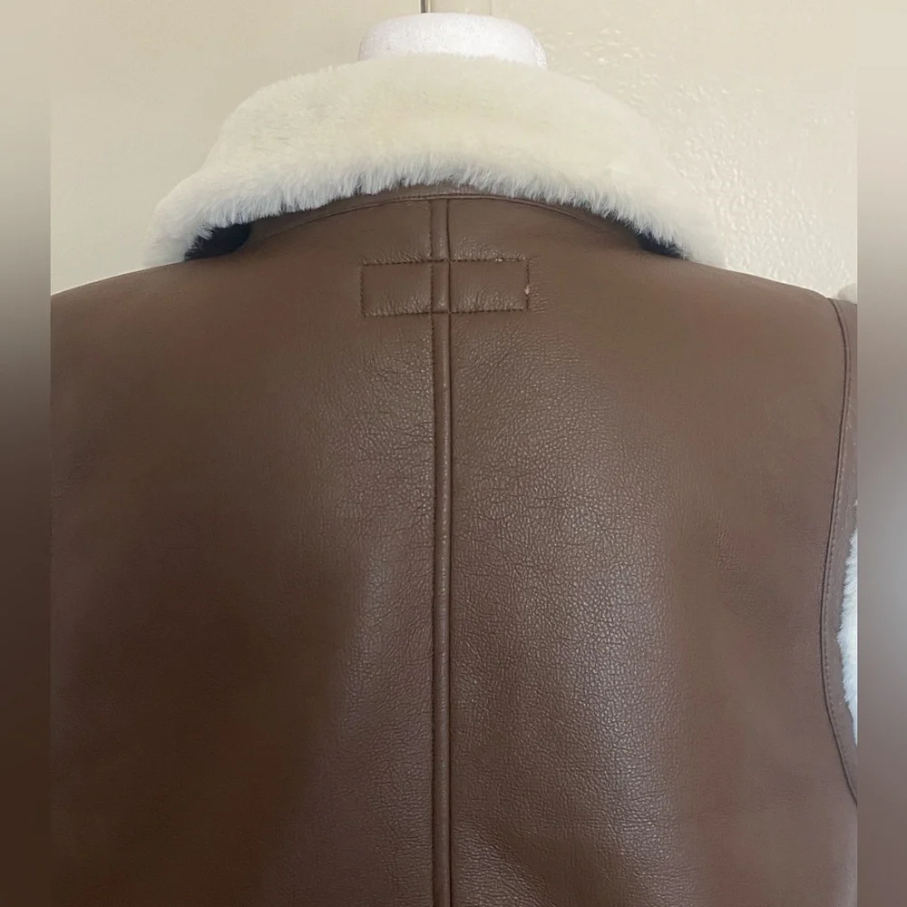 Marc New York Cream Shearling Vest‎ women size medium